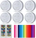 Under-Cabinet Lights Brilliant Evolution Wireless Color Changing LED Puck Lights | LED Under Cabinet Lighting | Closet Light | Battery Powered Lights | LED Lights for Bedroom | Stick On Lights