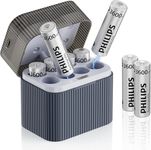 PHILIPS AA Rechargeable Lithium Batteries,8 Pack Double AA Battery