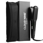 CLOUD NINE The Wide Iron Hair Straightener Gift Set | Ceramic Floating Plates Cushion Spring Flex Technology | Variable Temperature Control 100°C - 200°C | Professional Design for Range of Hair Types…