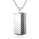 KRKC&CO Mens Pendant Necklace, Dog Tag Stainless Steel Chain Necklace, Medallion Amulet Necklace for Men Boys Dad