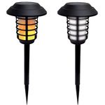 Bell + Howell Smart Solar XL Pathway Lights 2-in-1, Bright White & Flickering Flame Solar Torches Waterproof Outdoor Lighting Landscape Lights Dusk to Dawn Auto On/Off for Garden Patio Yard, 8 Pack