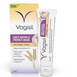 Vagisil Daily Soothe & Protect Cream For Women & Sensitive Skin With Natural Prebiotic Oatmeal, Gentle Formula For Daily Use, Fragrance Free, 30g