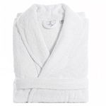 Jasmin Elinor Mens Ladies Unisex Egyptian Cotton Terry Towelling Shawl Collar Bathrobe Dressing Gown (XXXX-Large, White)