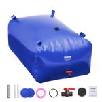 VEVOR 400L/105.7 Gallon Water Storage Bladder, RV Water Tank, 1000D Blue PVC Collapsible Water Storage Containers, Large Capacity Soft Water Bag, Portable Water Bladder, Fire Prevention, Camping