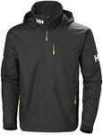 Helly Hansen Mens Crew Hooded Waterproof Jacket, M, Black