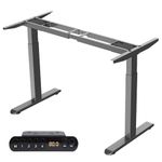 AIMEZO Heavy Duty Dual Motor Height Adjustable Desk Frame Electric Sit Stand Desk Base Home Office Stand Up Desk with 4 Memory Controller Gray