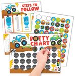 Hadley Designs Truck Potty Training Chart for Toddlers Boys - Sticker Chart for Kids Potty Training Chart for Toddlers Boys, Potty Sticker Chart for Toddlers Boy, Potty Rewards