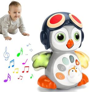 XULIONTS Penguin Crawling Toy for Babies 6-12 Months, Tummy Time 3-6 Months, Light Up Music Toy, Gifts for 3-18 Months Boys Girls, 1 Year Old Boy Girl Toys
