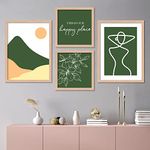 kotart Painting Modern Art Wall Decor Framed Wall Paintings for Living Room, Bedroom - Framed Wall Decor Paintings - Nature Theme Photo Frames for Wall Decoration (11 x 14 inch, Green) Set of 4