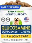 Glucosamine Dog Treats - Joint Pain Relief Supplement - Advanced Formula with Chondroitin, MSM, Omega-3 - Hip & Joint Care - Made in USA - Chicken Flavor - 120 Chews