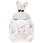 Angoily Easter Storage Jar Ceramic Tea Jar Cookie Jar Rabbit Candy Dish Decorative Canister Storage Candy Buffet Containers Home Decor for Candy Buffet and Party Table Candy Bottle