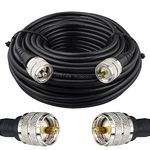 BOOBRIE UHF Cable RG58/U Coaxial Cable PL259 Adapter UHF Male to UHF Male Radio Antenna Cable Ham Radio Coaxial Cable Low Loss CB Coax Cable for CB Ham Radio/Antenna/Broadcast/Telecom (65.6 Feet)