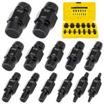 Topec 2-in-1 Screw Extractor Set, 13PCS 26 Sizes Easy Out Bolt Extractor Kit, Stripped Screw Extractor with Double Head, Multi-Spline, CR-MO, for Removing Broken Bolt, Screw, Stud and Pipe