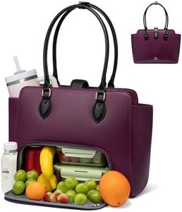 LOVEVOOK Lunch Tote Bag for Women, 2-in-1 Work Tote Bag with Lunch Compartment, Insulated Lunch Bag & 15.6 Inch Laptop Bag for Women, Ideal for Teacher, Nurse and Camping Use, Purple