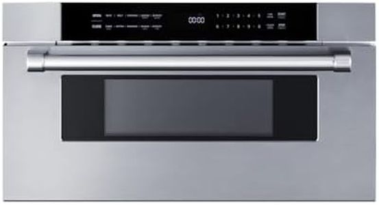 Summit MDR30SS 30" Wide Built-In Drawer Microwave for Installation in Wall or Island Openings, 1.2 cu.ft. Interior, 115V AC/60 Hz, Black/SS (30 Inch)