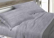 Web Linen Pair of 100% Cotton Pillow Cases with Side Buttons 52x82, Bon Bon Design, Grey