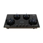 Beyond Appliances Smart Timer Premium Dorado Hybrid Hobtop - Full Brass Burner, Flame Failure Detection, Auto-Ignition, Jumbo Burner - Glass Top Gas Stove (4 Burner)