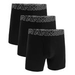 Under Armour Men's Charged Cotton 6-inch Boxerjock 3-Pack, Black Solid - Core, X-Large