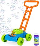 JMe Bubble Machine Toy - Automatic Bubble Blower Lawn Mower and Bubble Refill Bottle - 1000+ Bubbles Per Minute Portable Bubble Maker for Kids Toddlers Boys Girls 3 AA Batteries Needed