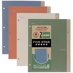 Five Star 2 Pocket Folder, 4 Pack, Recycled Plastic Folders with Stay-Put Tabs and Prong Fasteners, Fits 3-Ring Binder, Holds 11” x 8-1/2” Paper, Writable Label, Assorted Colors (33002)