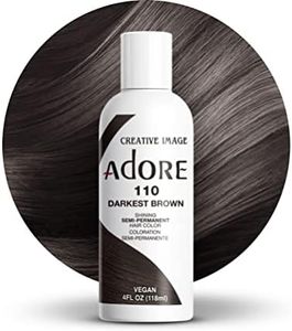 Adore Semi Permanent Hair Color - Vegan and Cruelty-Free Brown Hair Dye - 4 Fl Oz - 110 Darkest Brown (Pack of 1)