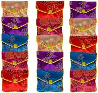 Bleiou 15 Pcs Jewelry Silk Purse Pouch Brocade Gift Bags Mix Colors(Small)