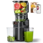 AMZCHEF Cold Press Juicer with 165mm Large Feed Chute, Slow Masticating Juicer for Whole Fruits & Vegetables, Triple Filter, Copper Motor, High Juice Yield, Easy to Clean, Black