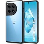 TheGiftKart Hybrid Shockproof Sleek Armor OnePlus 12R 5G Back Cover Case | Camera & Screen Protection | Crystal Clear Hard Back | Transparent Case Cover for One Plus 12R 5G (PC & TPU, Black Bumper)