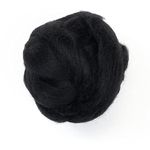 Kondoos Colored Natural Wool roving, 8 OZ. Best Wool for Needle Felting, Wet Felting, handcrafts and Spinning. (Total Black)