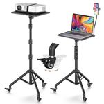 Projector Stand Tripod with Wheels, Laptop Tripod Stand Rolling, Projector Stand Adjustable Height 31 to 56, Projector Tripod Stand for Office & Home, Protable Laptop Floor Stand (Black, 31-56 Inches)