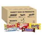 M&M's, Snickers & More, Mixed Chocolate Bar Variety Bulk Box, Chocolate Gift, 30 Bars, 1.4kg