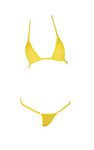 LinvMe Women's Extreme Sexy Hot Silk Micro Bikinis Set Mini Thong Swimwear Yellow