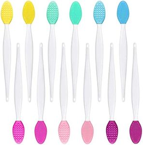 12pcs Lip Scrub Brush, BetterJonny Silicone Exfoliating Lip Brush, Double-Sided Lip Scrub Brush, Soft Cleaning Lip Scrub Exfoliator Beauty Tool for Smoother Skin and Lip Multicolored