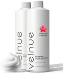 VELNUE Foaming Hand Sanitizer Refill Supply | Made in Canada with Moisturizing Aloe, 70% Ethyl Alcohol, Vitamin E | 1L Fragrance Free - 2 Bottles