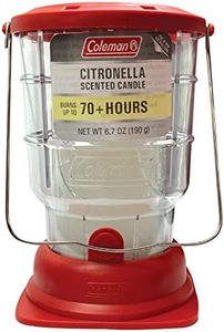 Coleman 70+ Hour Outdoor Candle Lantern - Classic Design, Easy Carry & Hang, Extended Burn Time - Essential for Camping, Picnics, and Patio Ambiance - 6.7 oz, Red