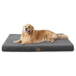 Bedsure Extra Large Dog Bed - Orthopedic Big Dog Beds with Removable Washable Cover for Extra Large Dogs, Egg Crate Foam Pet Bed Mat, Suitable for Dogs Up to 100 lbs, Dark Grey