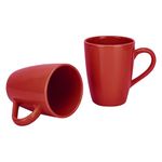 CRAF10 Exquisite Solid Coffee Mug- Auburn Maroon Ceramic, Microwave Safe- 340ml Capacity, Dishwasher & Freezer Safe- Pack of 2