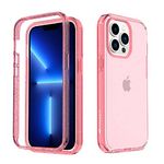 Amzer Crusta Hybrid Full Body Case for iPhone 13 Pro Max with Built-in Screen Protector - Glitter Hot Pink