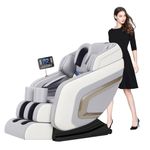 Massage Chair Full Body,Neck Shoulder Back Massage Recliner with Foot Rollers,Full Body Airbag Massage Recliner with Head and Calf Extension Massage,Zero Gravity Office Home Armchair(White)