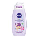 NIVEA Kids 2 In 1 Shower & Shampoo Very Berry (500ml), Children's Shower Gel and Kid's Shampoo, Protects Against Tears and Tangles, with Bio Aloe Vera and Chamomile