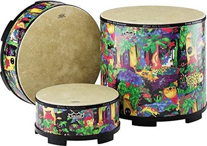 Remo Drum, KIDS PERCUSSION, Gathering Drum, 18" Diameter, 8" Height, Fabric Rain Forest