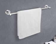 Johnson Alpha 24 Inch SS304 Towel Rod | Towel Hanger for Bathroom | 304 Grade Stainless Steel Towel Holder | Chrome Colour | T1550CAMZ | 1 Year Warranty