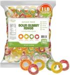 Sugar-Free Gummy Rings Keto Candy - Assorted Fruit Flavors Keto Snacks - Vegan, Gummy, Gluten Free, Low Carb, Keto Friendly, Sugar-Free Gummies, Bulk 1 LB