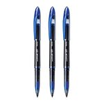 UNI-BALL Air UBA188M 0.5mm Roller Ball Pen | Waterproof Bold Ink | Water & Fade Resistant | Long Lasting Smudge Free Ink | School and Office stationery | Blue Ink, Pack of 3