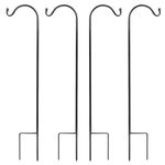 Shepherd Hooks Garden Planter Stakes Extendable Hangers Premium Metal 36.5 inch Heavy Duty Rust Resistant Hooks for Weddings Plant Baskets Solar Lights Lantern Bird (4 Packs Extendable Shepherd Hooks)