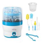 Safe-O-Kid® BPA Free 6 Bottles Natural Steam Sterilizer with 1 Year Manufacturer Warranty, Suitable for Feeding Bottles,Breast Pump and Other Accessories-Blue