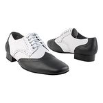 Very Fine Men's Zephyr Latin Ballroom Salsa Tango Waltz Smooth Swing Two Tone Dance Shoe, Black and White, 9.5