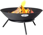 56cm Diameter Cast Iron Fire Pit Outdoor Portable Garden Patio Heater Wood Burner BBQ Camping Fire Bowl - by Harbour Housewares