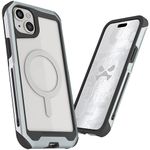 Ghostek Atomic Slim iPhone 15 Plus Case, Compatible with MagSafe Accessories, Aluminum Metal Frame, Supports Wireless Charging (6.7 Inch, Silver)