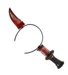 Bloody Knife Through Head Novelty Prop for Novelty Halloween Toy Weapon Fancy Dress Accessory